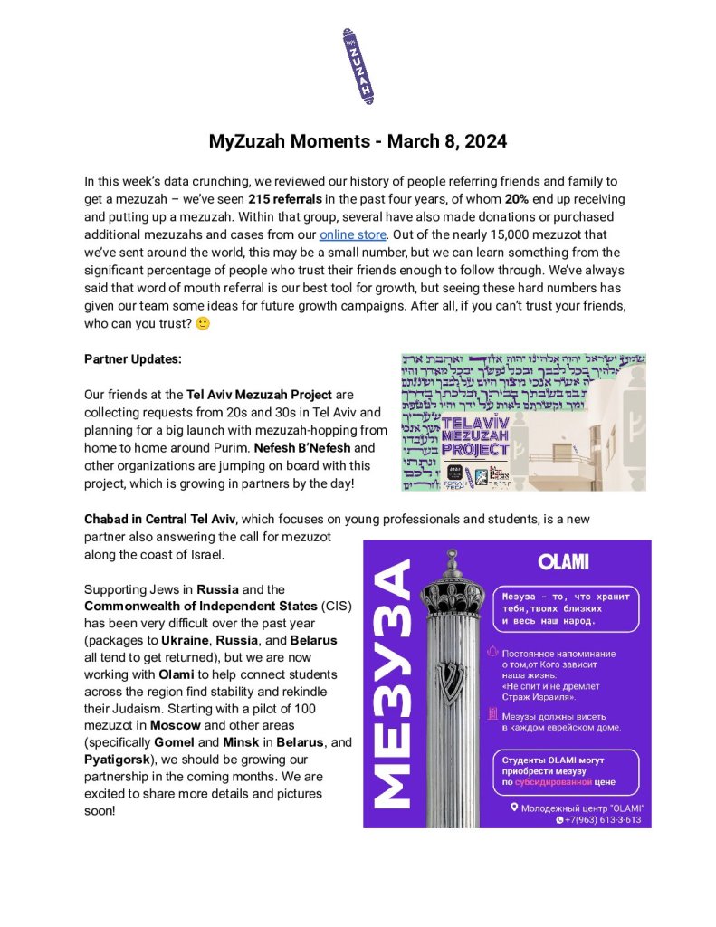 thumbnail of MyZuzah Moments – March 8, 2024